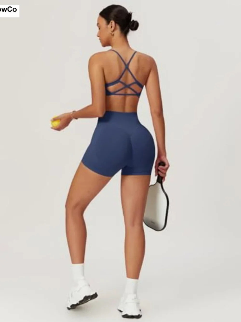 2 Piece Matching Workout Sets Yoga Gym Outfits Scrunch Butt Shorts Cross Back